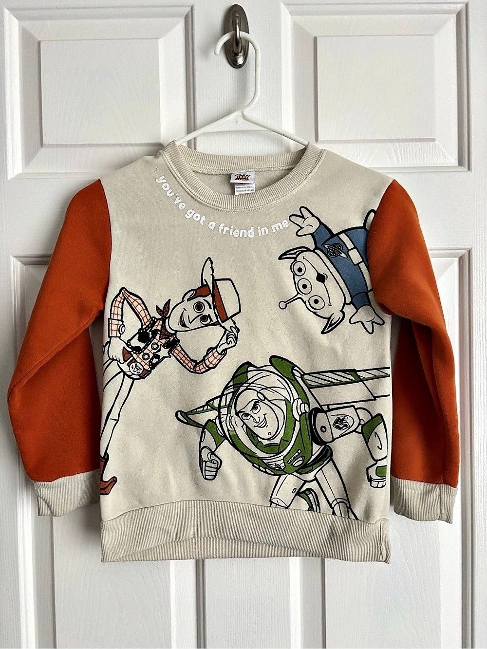 Kids Disney Pixar Toy Story Graphic Sweatshirt in Orange & Cream
